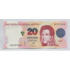 ARGENTINA COL. 747a BILLETE DE $ 20 CONVERTIBLES SIN CIRCULAR UNC